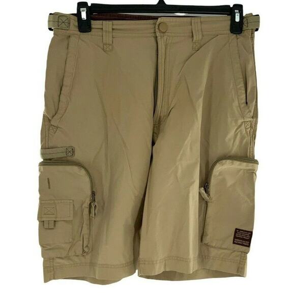 Old Navy Shorts Men Size 34 Outdoor Hiking Button Belted Zip Multi Pockets Cargo - Picture 5 of 11
